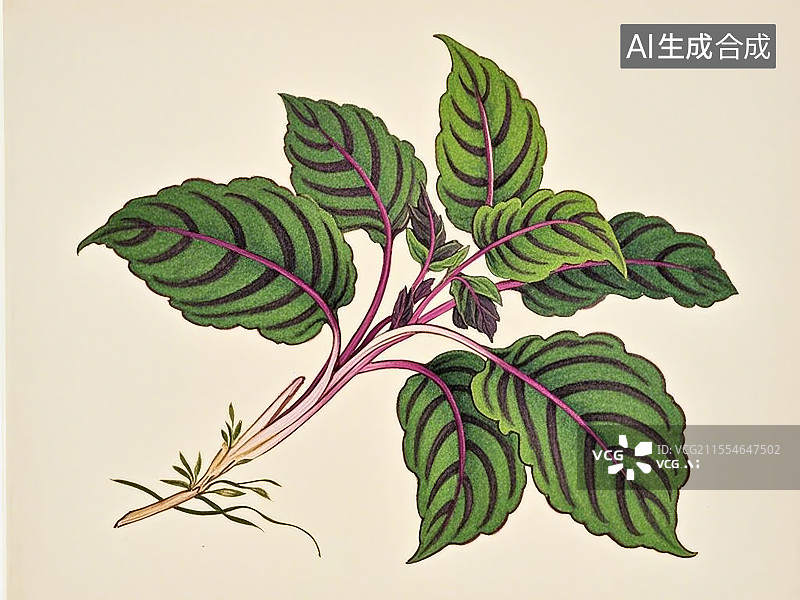 【AI数字艺术】传统蔬苋菜菜极简彩色手绘图片素材