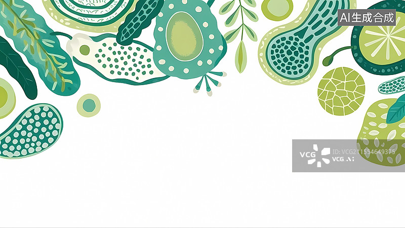 【AI数字艺术】细胞概念插画2D卡通居上图片素材