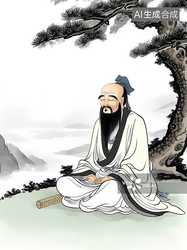 【AI数字艺术】老子中国古代历史人物名人画像图片素材