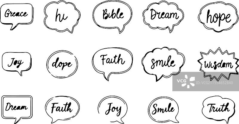 带有文字的线条艺术对话框图片素材