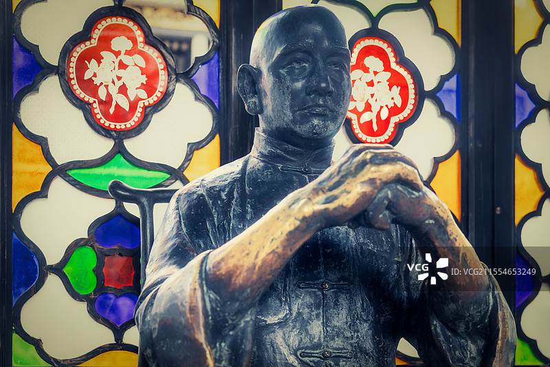 广东佛山祖庙叶问堂叶问塑像图片素材