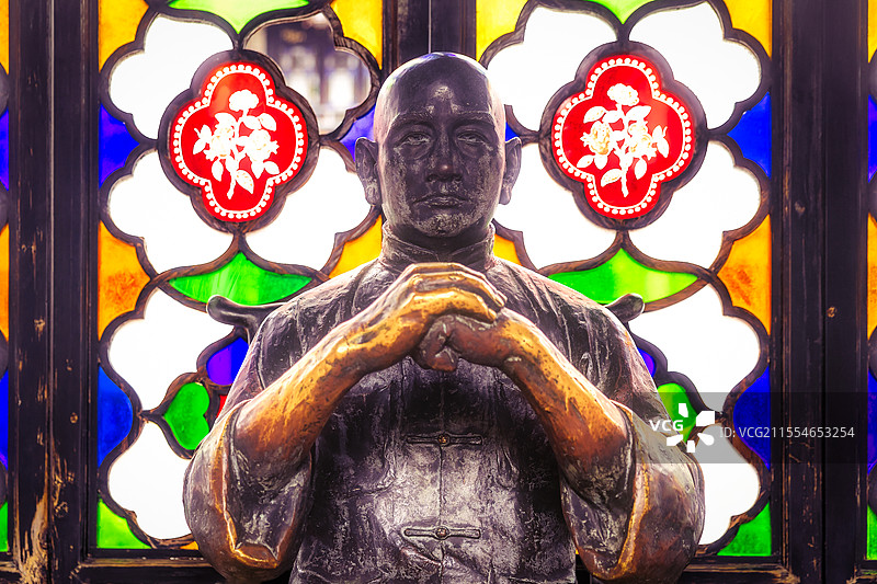 广东佛山祖庙叶问堂叶问塑像图片素材