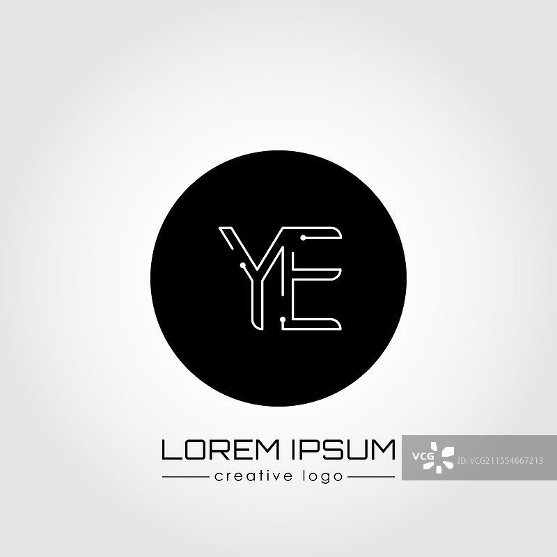 创意logo是字母y和e的设计图片素材