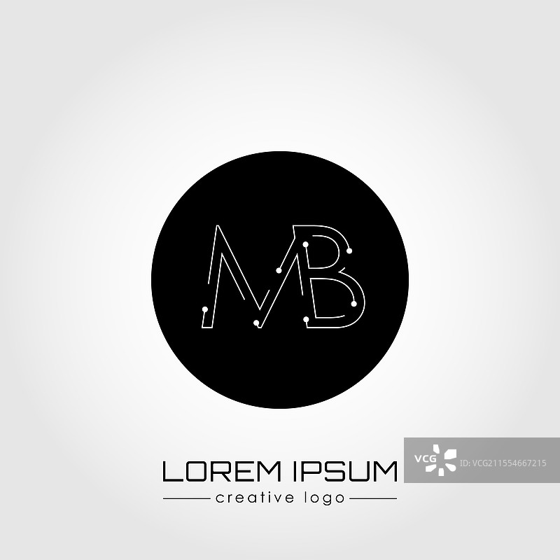 创意logo是字母m和b的设计图片素材