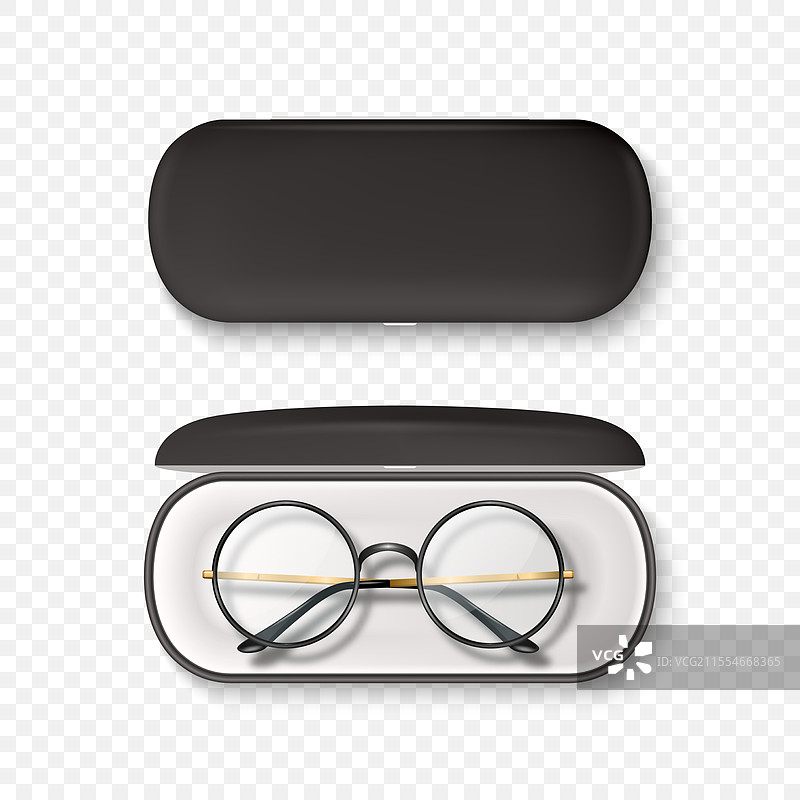3D真实感黑框眼镜和黑色图片素材