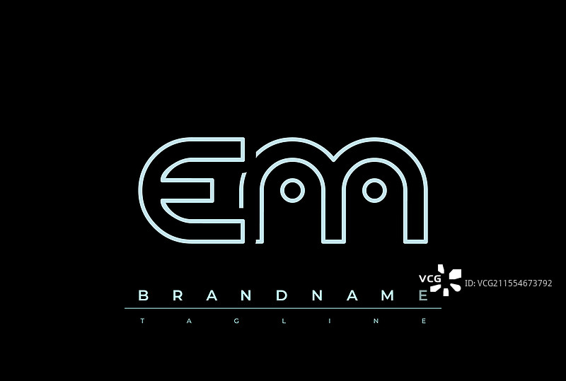 EM科技字母标志模板图片素材
