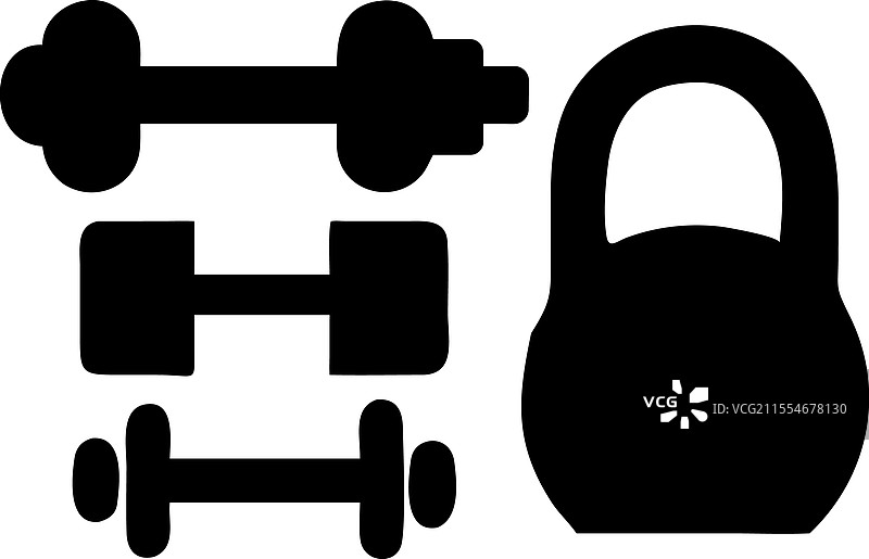 健身房的哑铃图标集图片素材