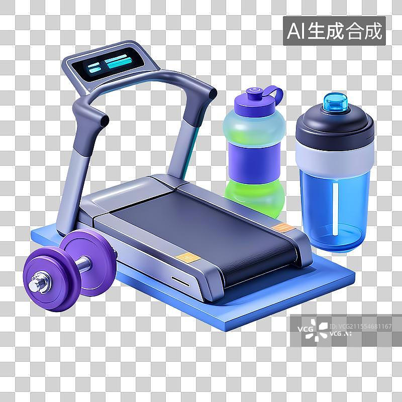 【AI数字艺术】3D卡通健身器材图片素材