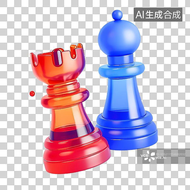 【AI数字艺术】3D卡通国际象棋棋子图片素材