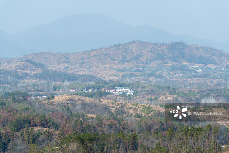 山村远眺图片素材