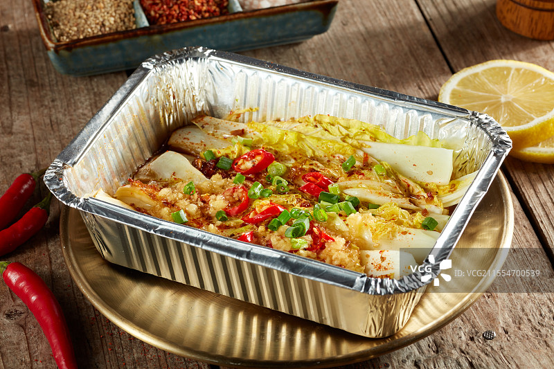 锡纸娃娃菜图片素材