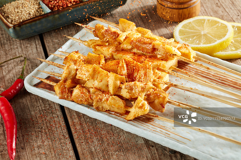 烤牛板筋图片素材