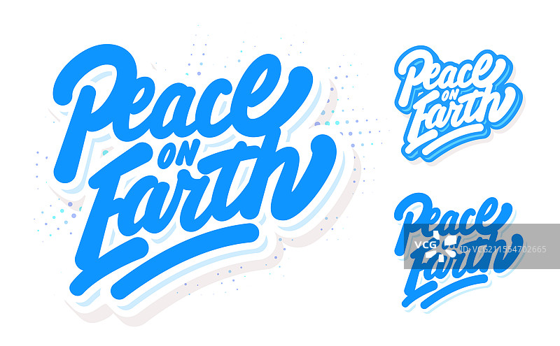 手写的“地球和平”贴纸三张图片素材