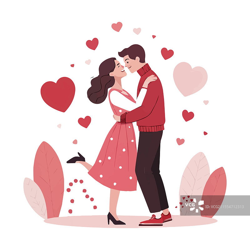 快乐的情人节情侣设计图片素材