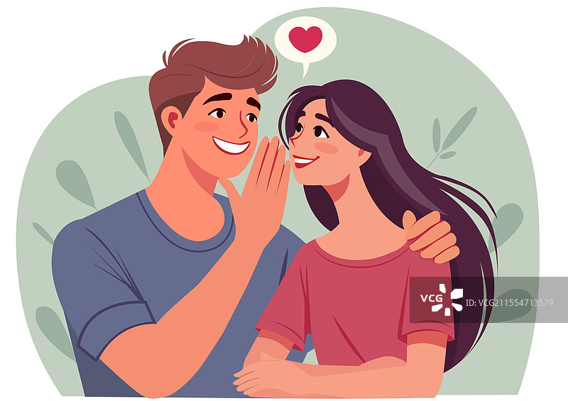 一个年轻男子轻声说他爱着他的图片素材