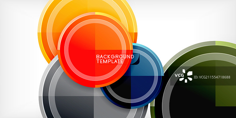 抽象背景 - 时尚的多彩圆圈图片素材