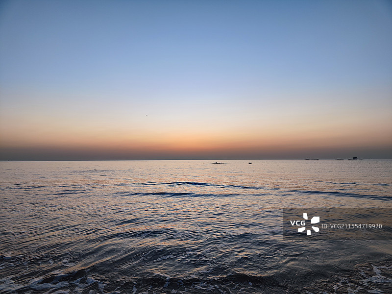 日照市万平口太公岛阳光海岸梦幻海滩看日出图片素材