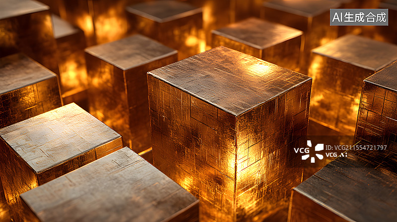 【AI数字艺术】3D立方体长方体圆柱体三角体等抽象几何立体背景图片素材