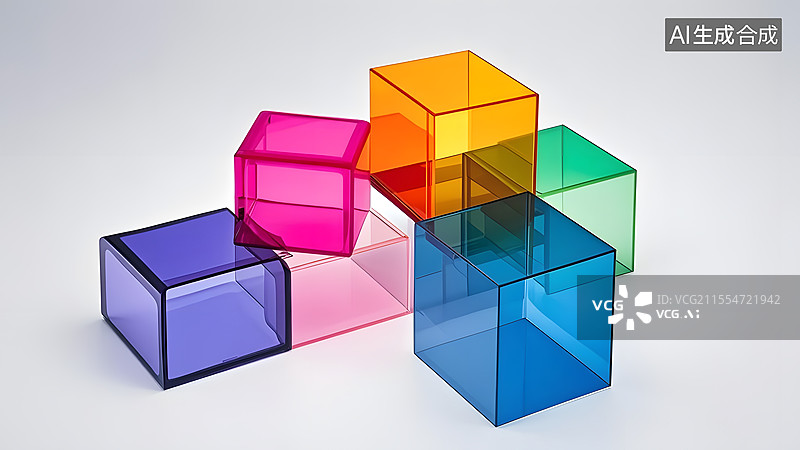 【AI数字艺术】3D立方体长方体圆柱体三角体等抽象几何立体背景图片素材