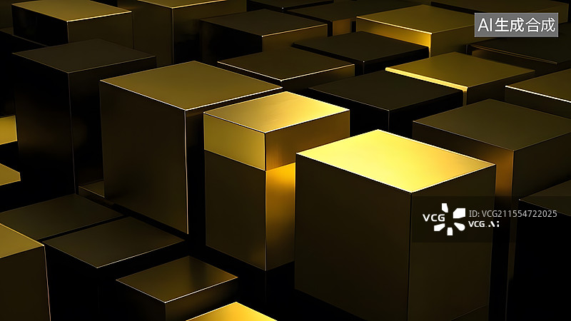 【AI数字艺术】3D立方体长方体圆柱体三角体等抽象几何立体背景图片素材