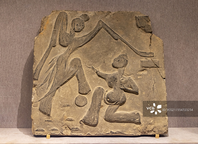 七盘舞画像砖 东汉 新野县后岗村出土 河南博物院图片素材