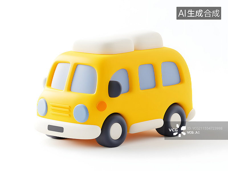 【AI数字艺术】校车巴士3d渲染返校毕业季开学季概念素材图片素材