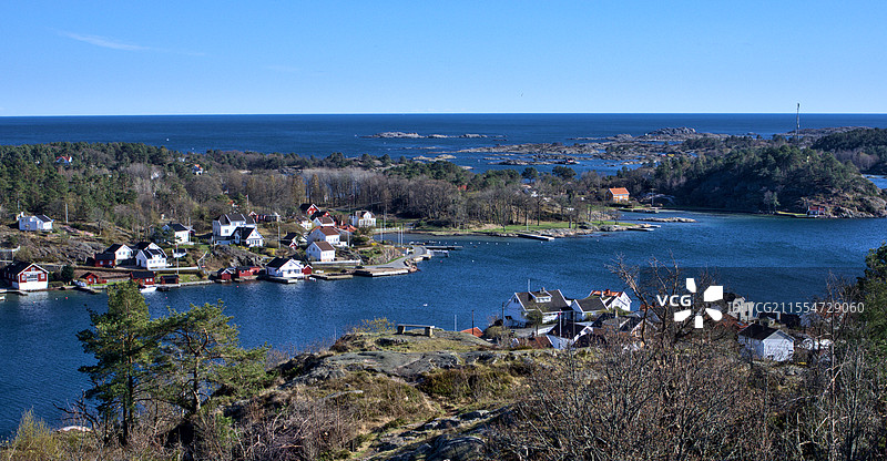 海边村庄图片素材