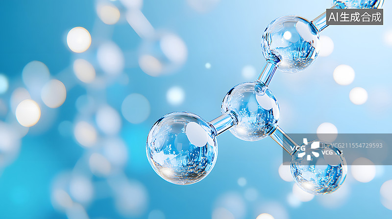 【AI数字艺术】分子结构的微观世界三维渲染图片素材