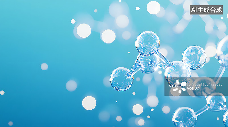 【AI数字艺术】分子结构的微观世界三维渲染图片素材
