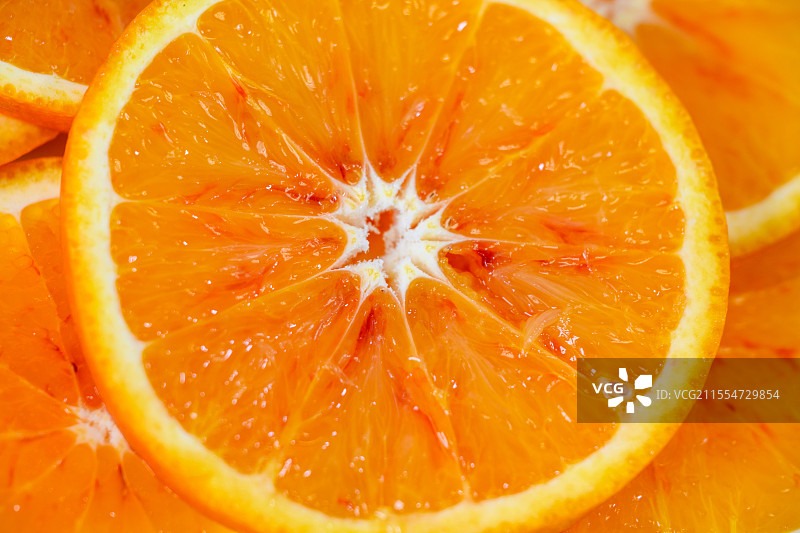 橙子切片果肉和表皮图片素材
