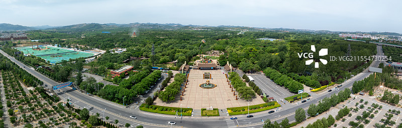 山东济南野生动物世界航拍图片素材