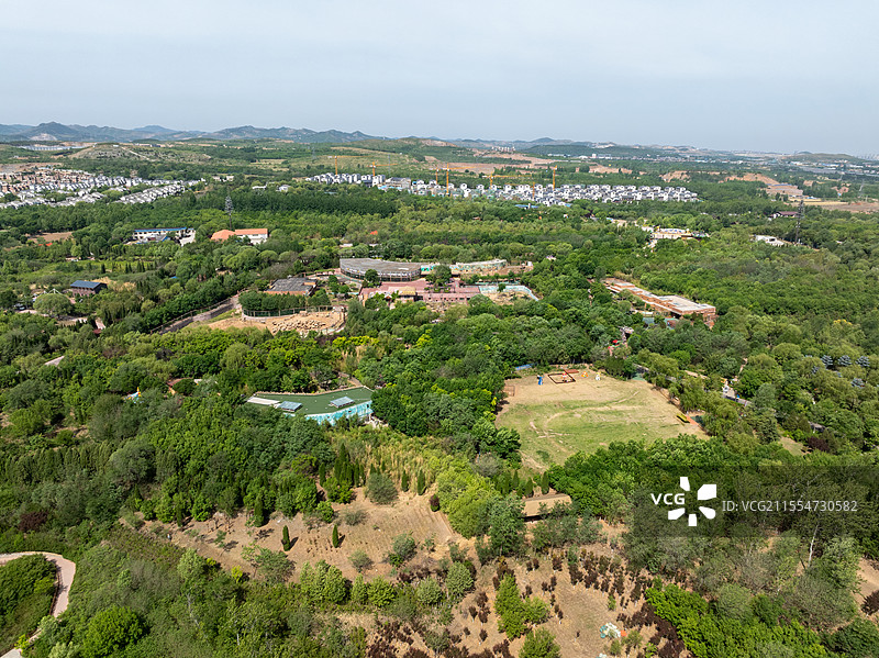 山东济南野生动物世界航拍图片素材