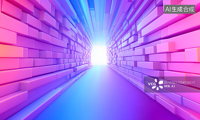 【AI数字艺术】科技光线KV主视觉抽象图形网页PPT背景图片素材