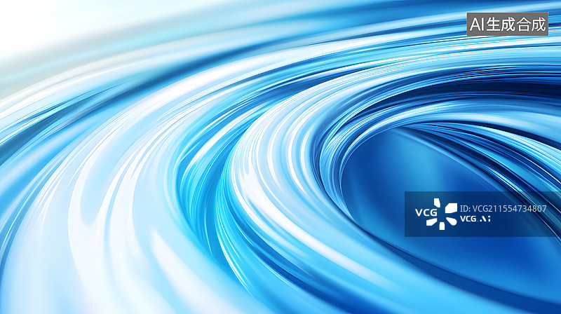 【AI数字艺术】蓝色科技动感抽象线条主视觉kv背景设计图片素材