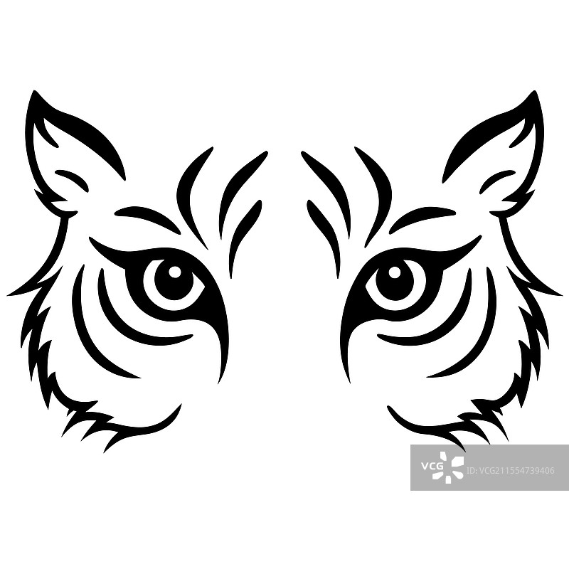 老虎眼睛艺术 野生动物设计 象征性老虎图片素材