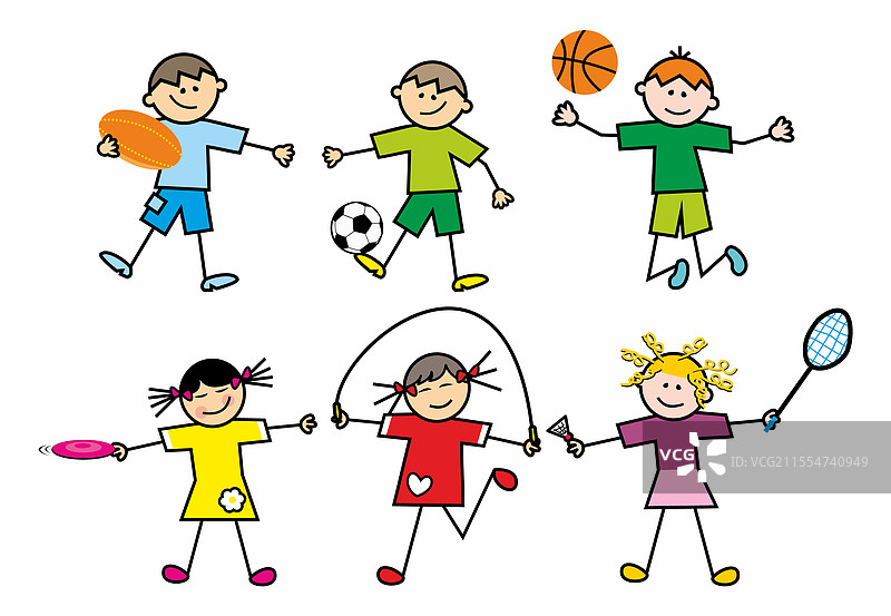 孩子们在游乐场进行体育活动图片素材