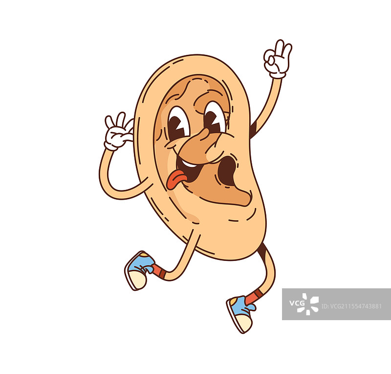 卡通耳朵的时髦医学与健康角色图片素材