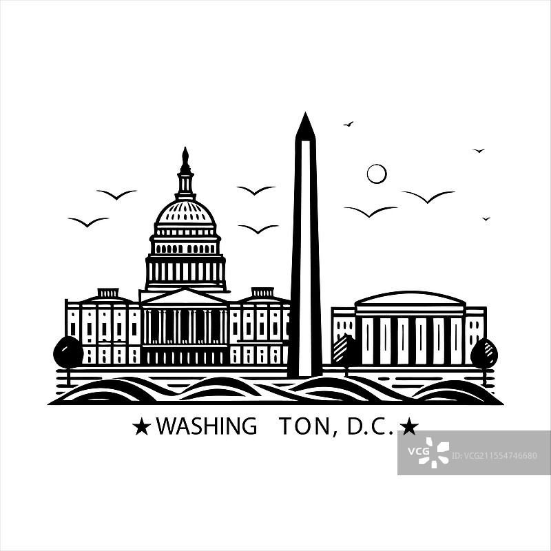 华盛顿特区城市天际线图片素材