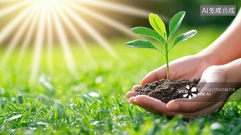 【AI数字艺术】植树节种植树苗图片素材