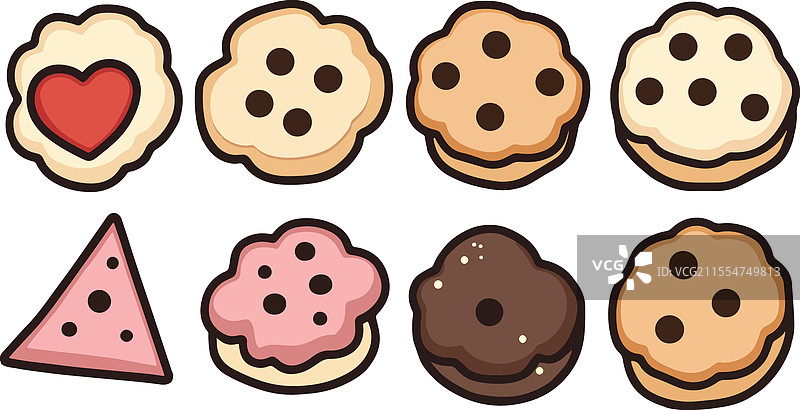 各式各样的饼干和甜点图片素材