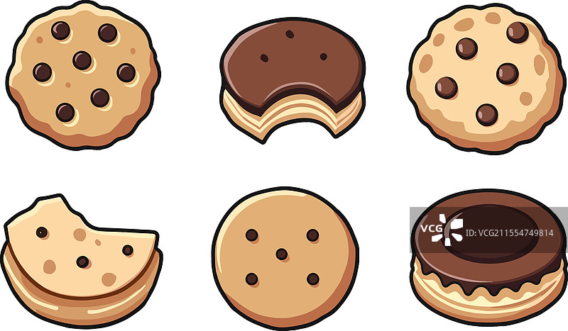 各式各样的饼干和甜点图片素材