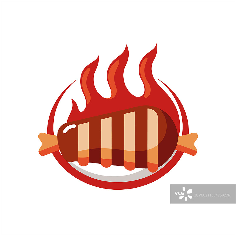 美味的烧烤肋排剪贴画设计图片素材