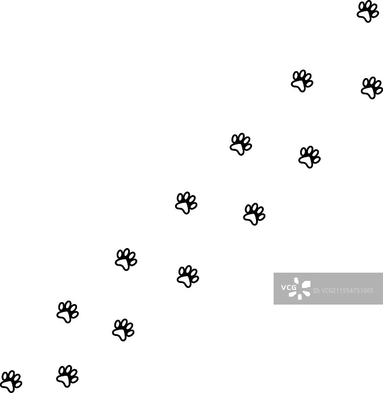 白色背景上的爪印设计图片素材