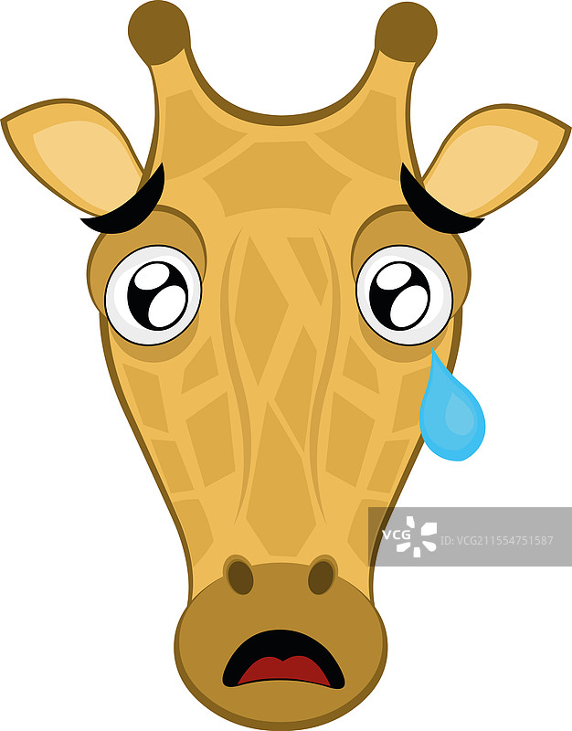 哭泣的长颈鹿脸部特写图片素材