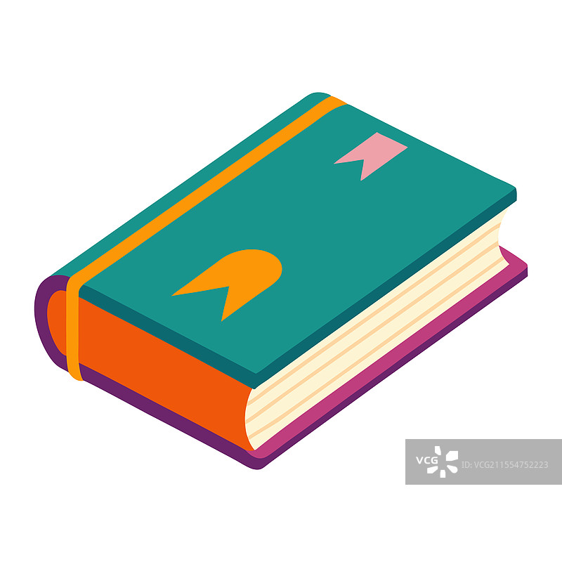 蓝色书籍与书签放在白色背景上图片素材