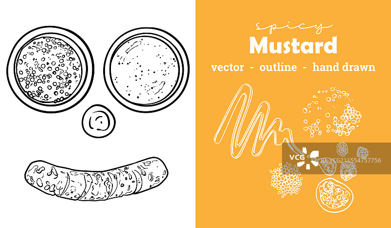 手绘轮廓的芥末图片素材