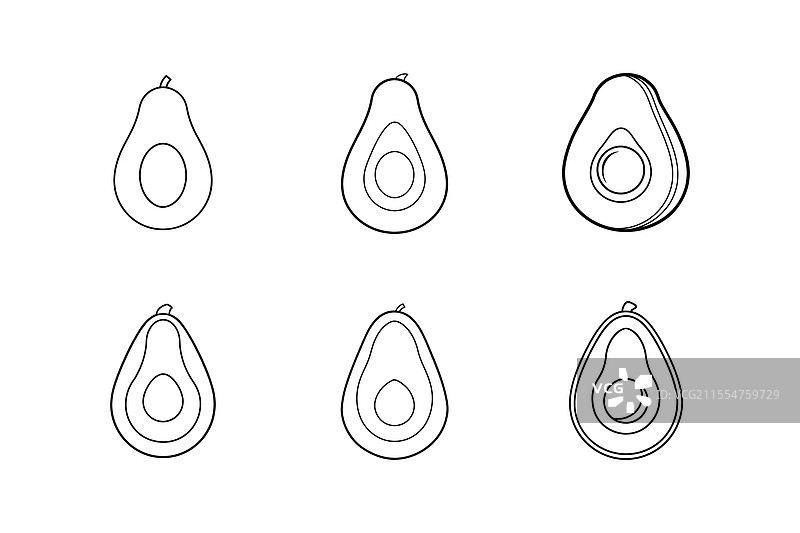 鳄梨线条艺术图片素材