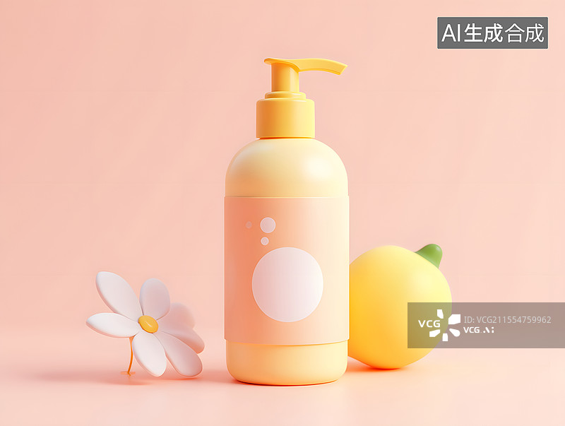 【AI数字艺术】3D渲染简约科技人造化妆品展示三维背景图片素材