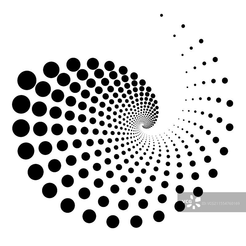 黑色漩涡点状形状几何艺术图片素材