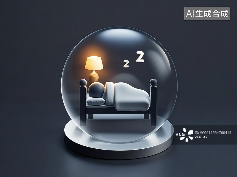 【AI数字艺术】睡眠保护罩内的宁静夜晚图标图片素材